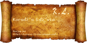 Korsós Lívia névjegykártya