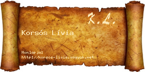 Korsós Lívia névjegykártya