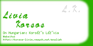 livia korsos business card